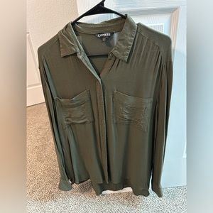 Women’s Olive Green Express Button Down